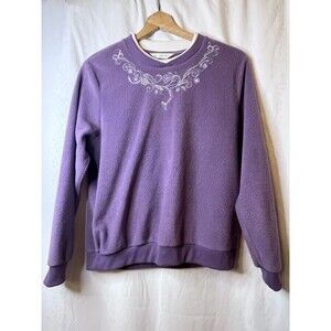 Vintage Allison Dailey sweatshirt Womens Size M Purple embroidered Grandma Y2K